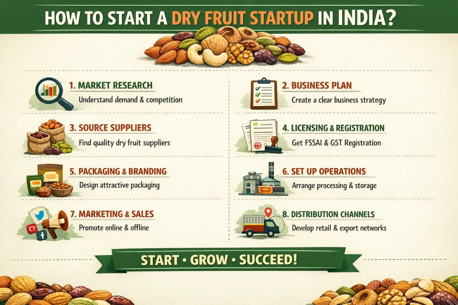 How to Start a Dry Fruit Startup in India?