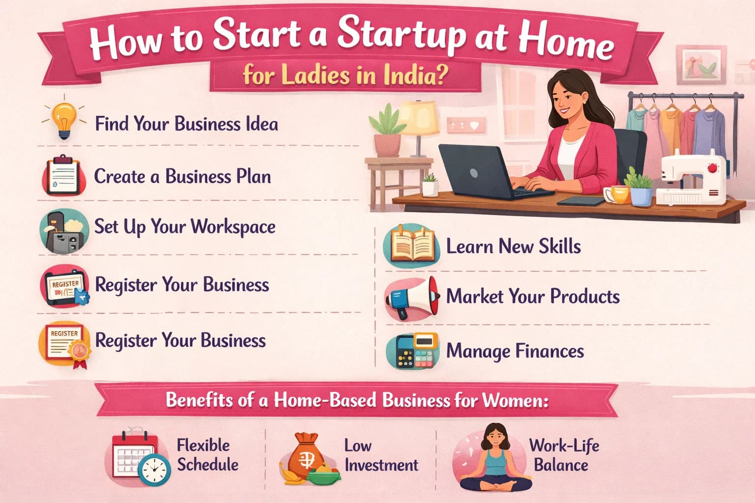 How to Start a Startup at Home for Ladies in India?