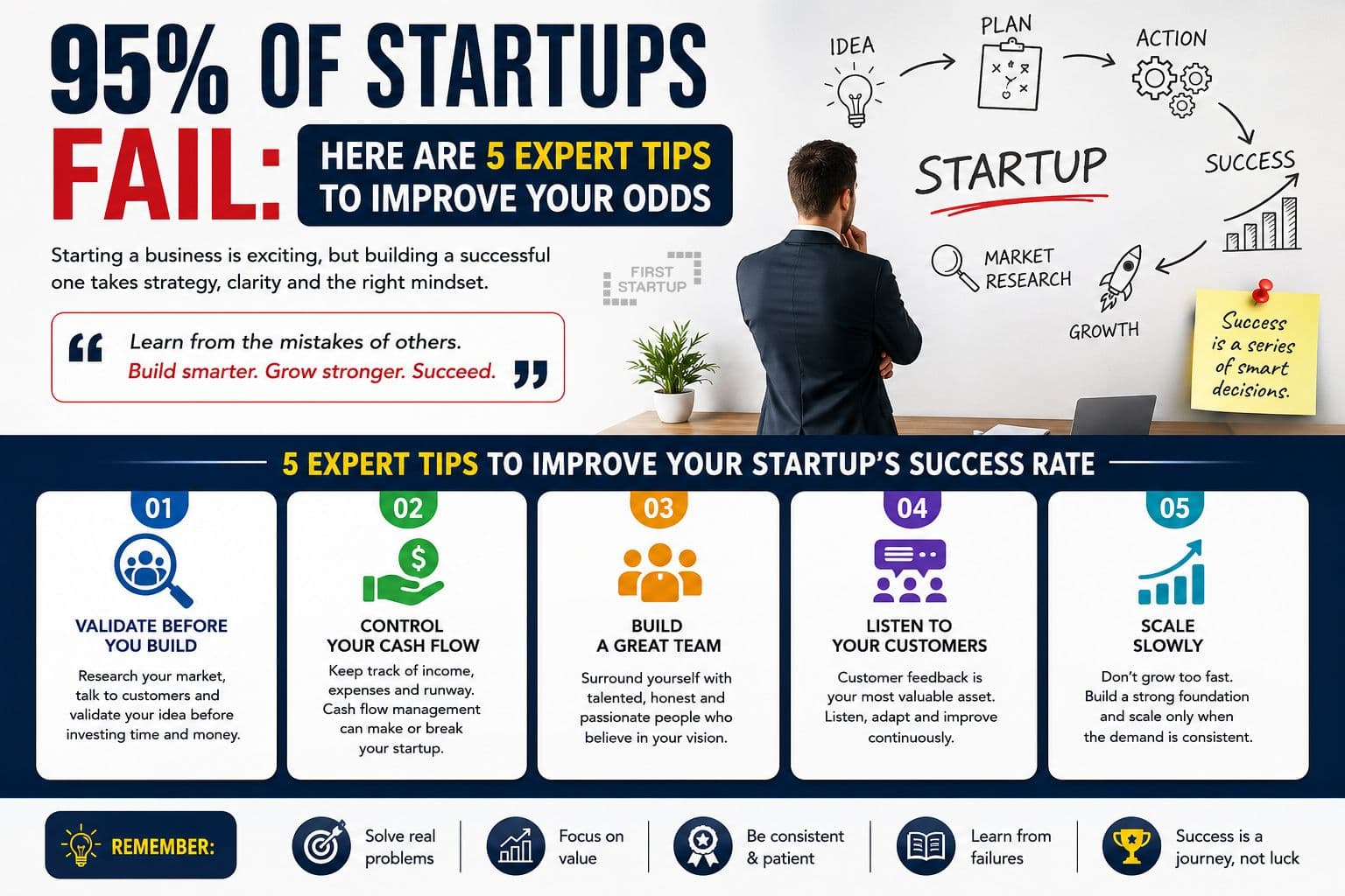95% of Startups Fail: Here Are 5 Expert Tips to Improve Your Odds