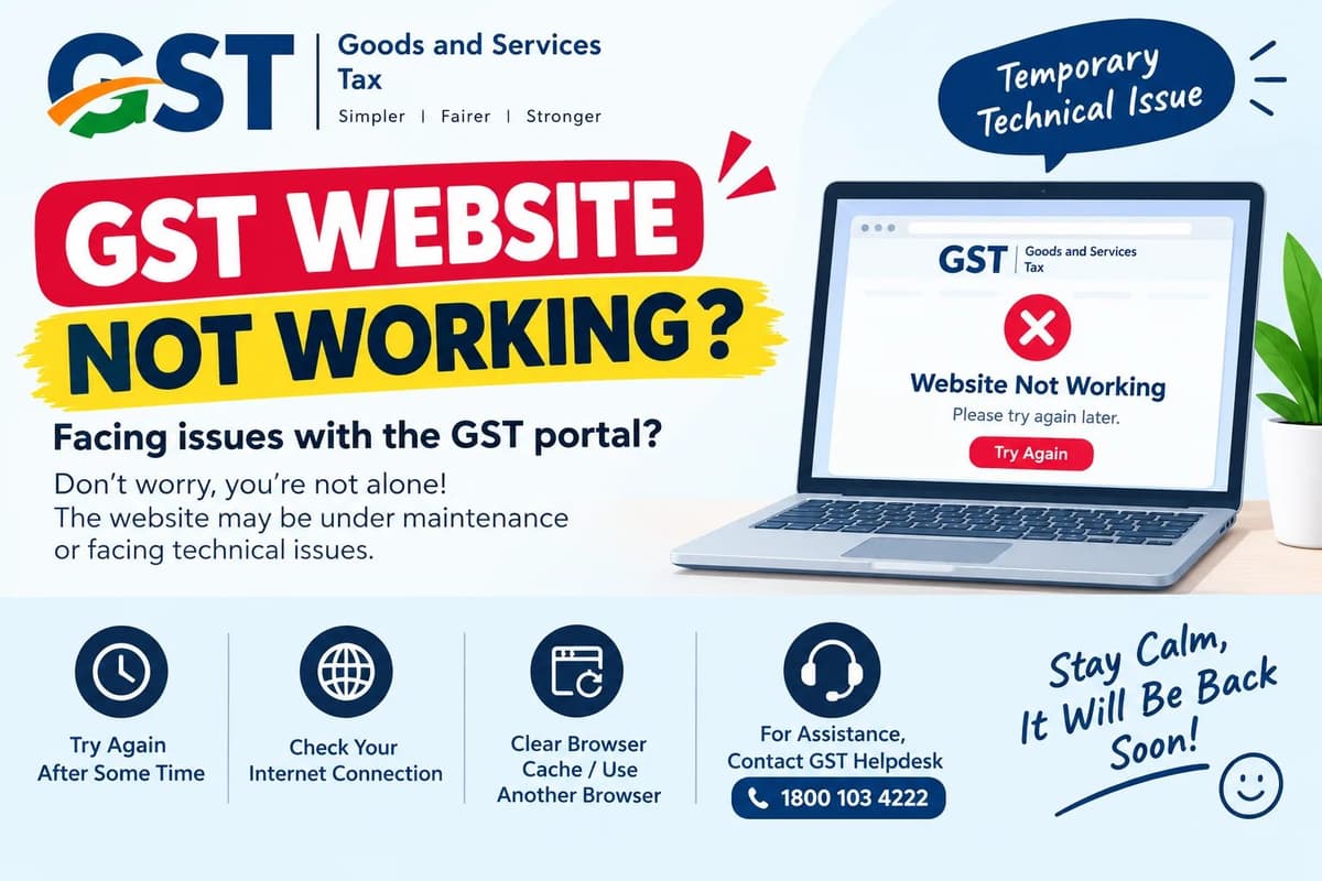 GST Website Not Working? Reasons, Error Codes, and Quick Fix Solutions for Taxpayers