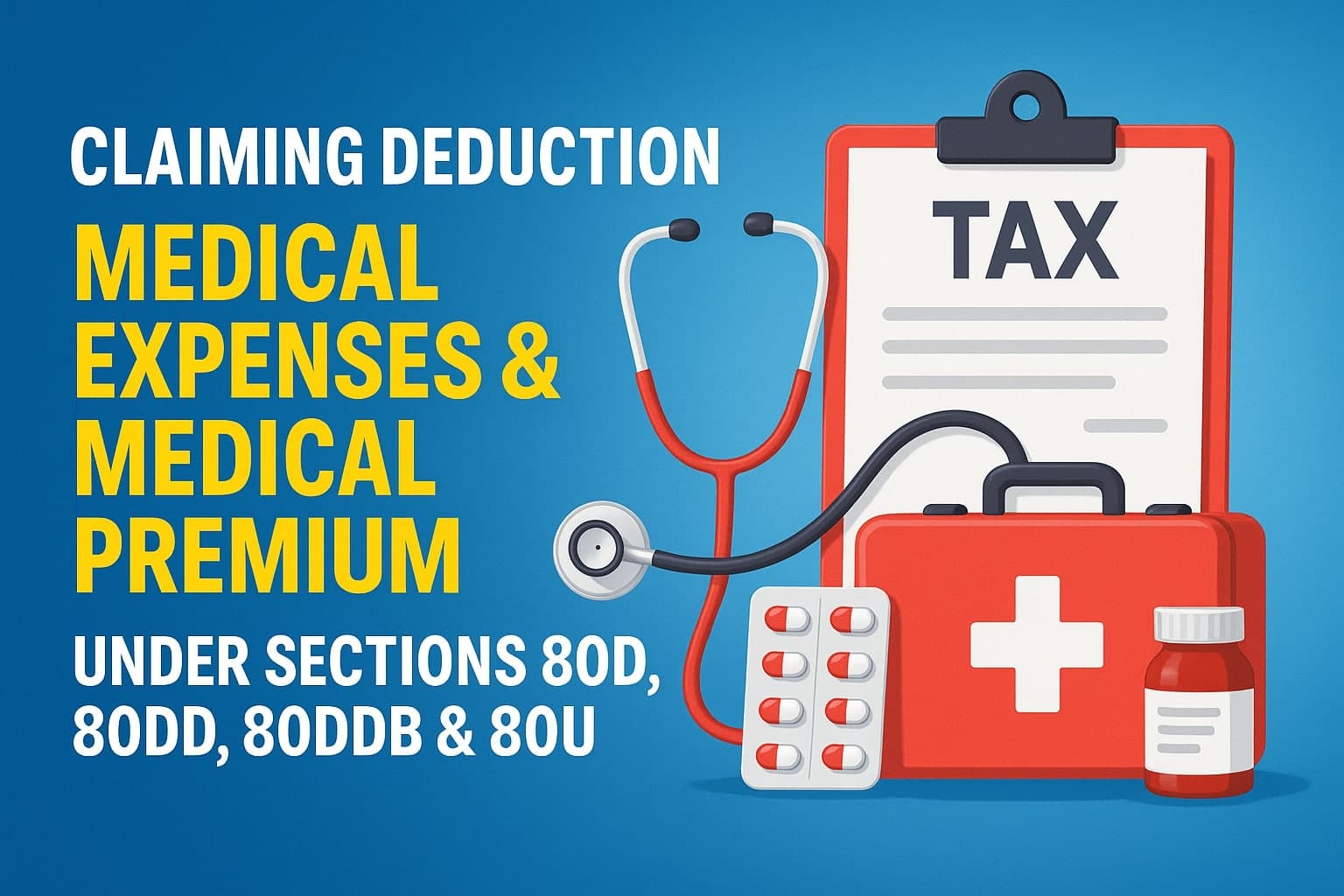Claiming deduction of medical expenses & medical premium under sections 80D, 80DD, 80DDB, & 80U