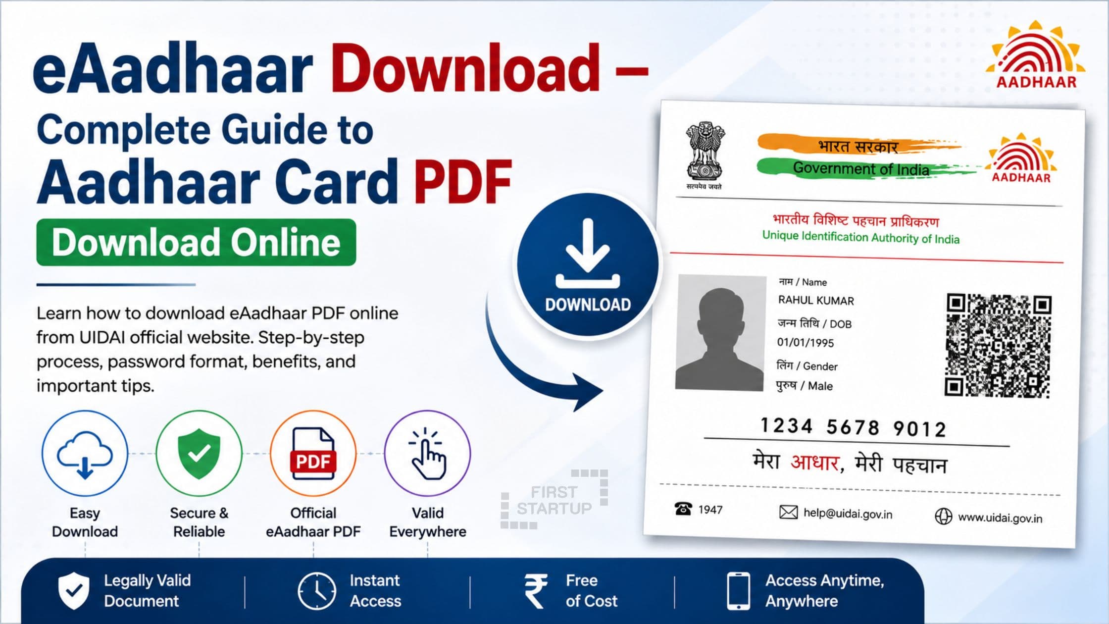 eAadhaar Download – Complete Guide to Aadhaar Card PDF Download Online