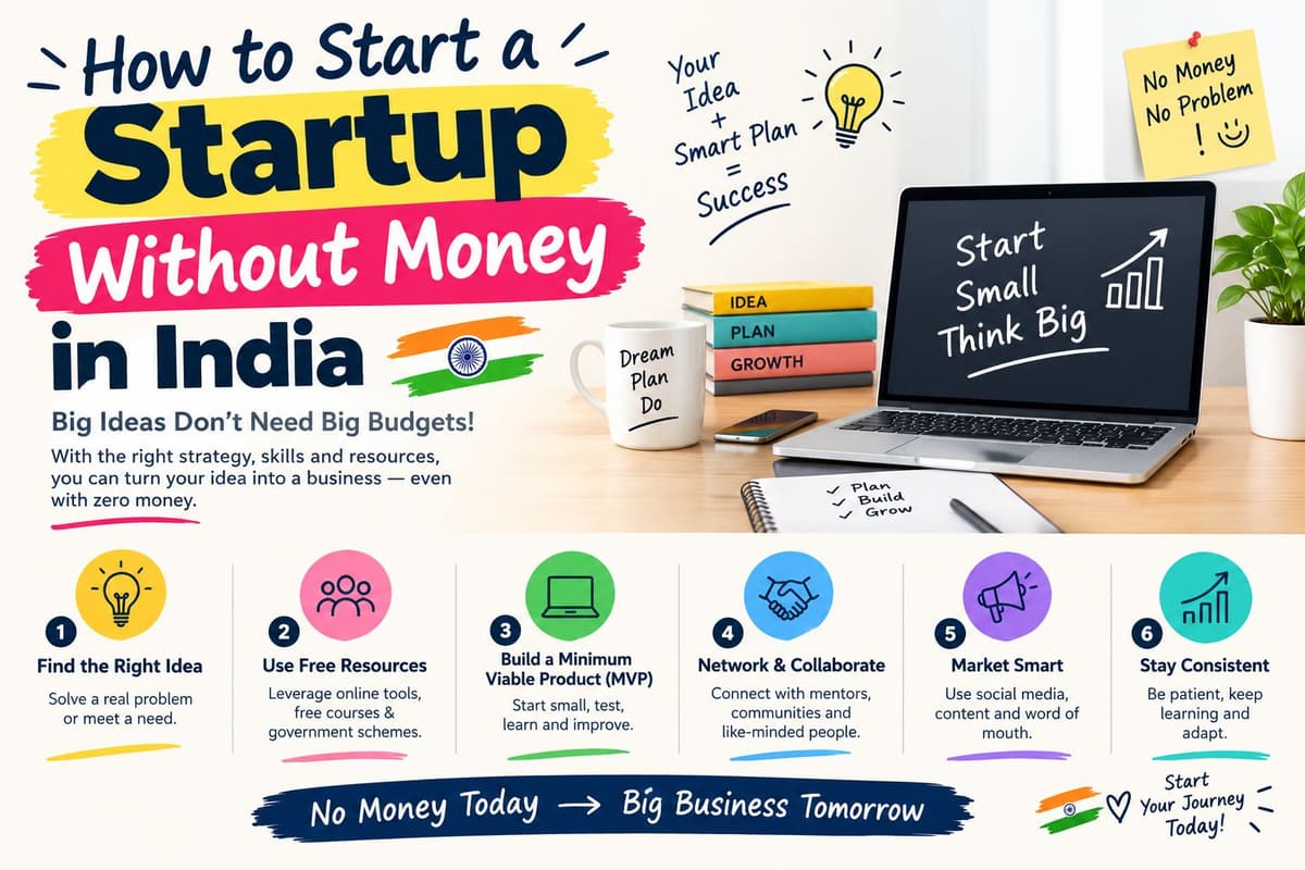 How to Start a Startup Without Money in India