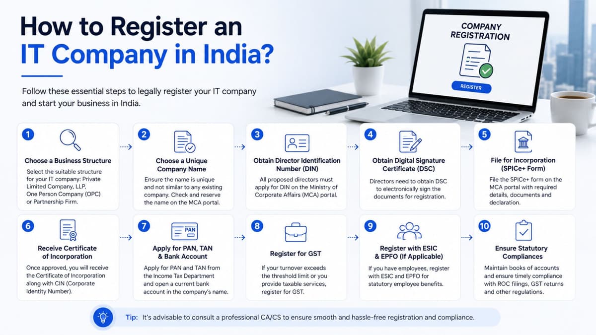 How to Register an IT Company in India: Step-by-Step Guide (2026)